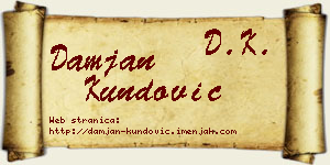 Damjan Kundović vizit kartica